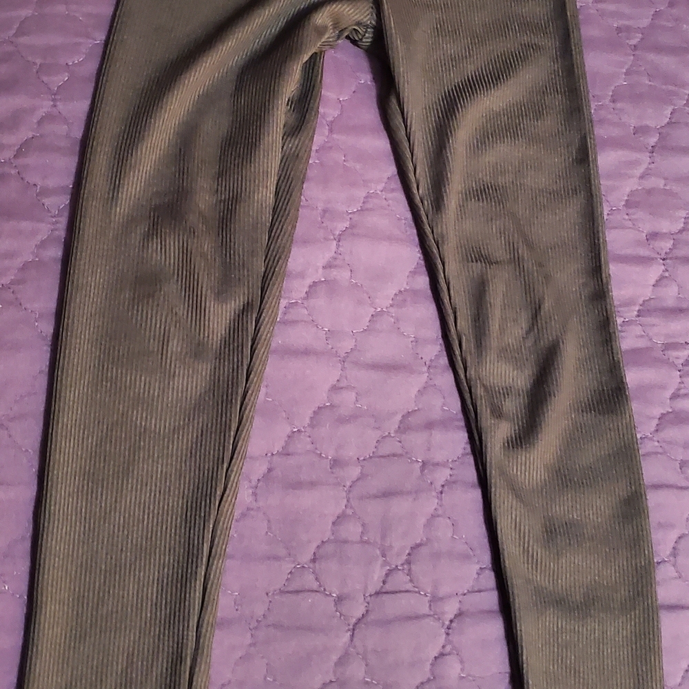 H&M Girls Black Ribbed Leggings